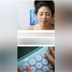 YogaWakeup Blue acupressure yoga pillow blue NWT in original packaging